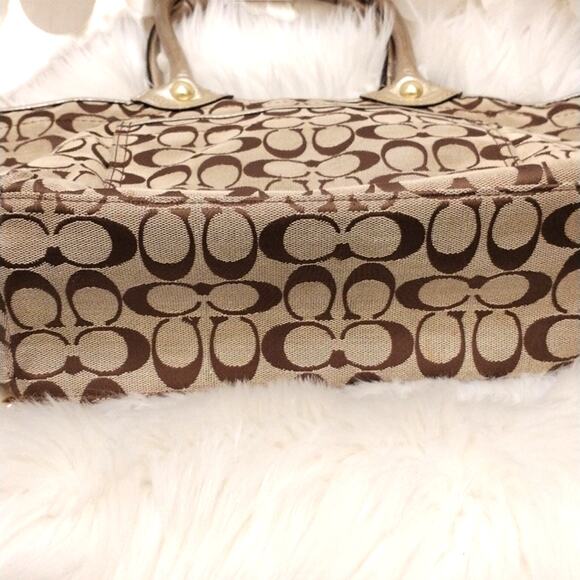 Y2K COACH Shoulder Bag 16x9 GOLD Leather Flowers Monogram Limited Edition VNTG - Picture 13 of 16